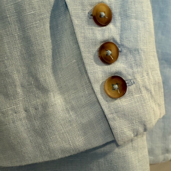 Michael Stars Light Blue 100% Linen Blazer RV $178 NWT Medium - Picture 2 of 7